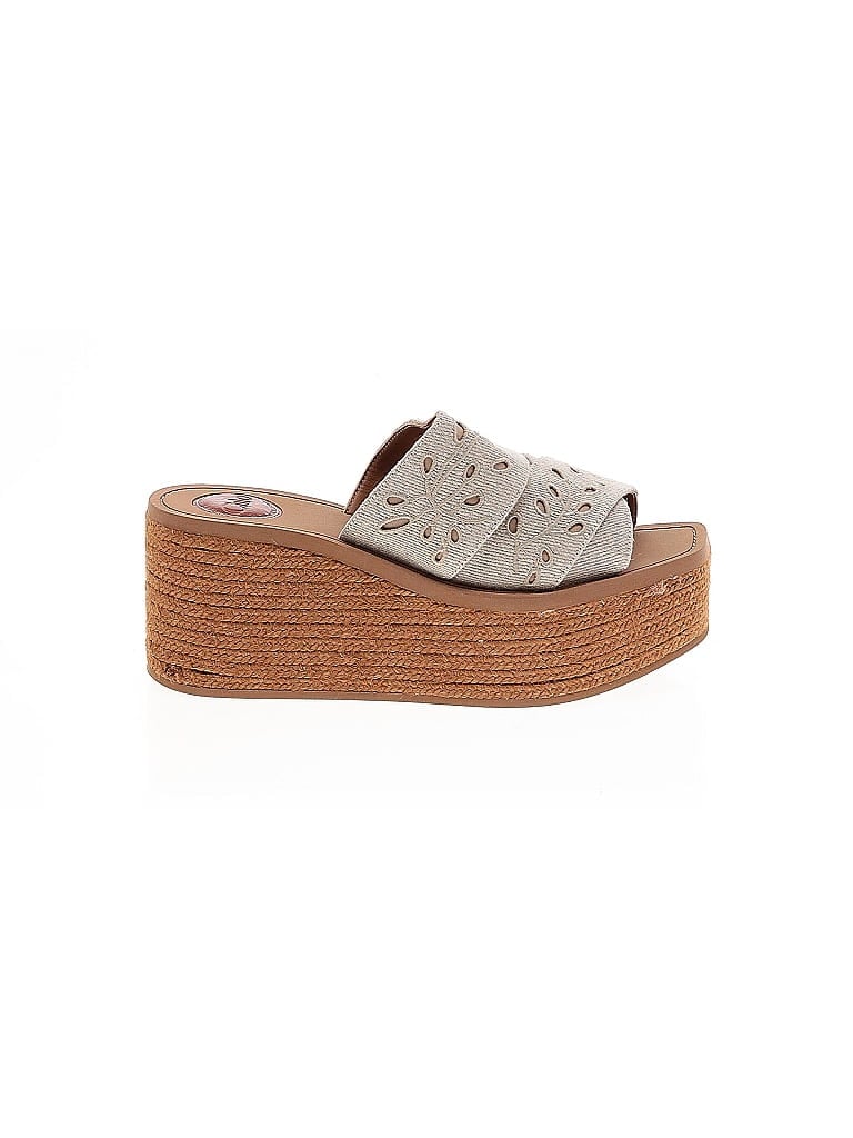 Chloé Tan Woody Broderie Anglaise Espadrilles Wedges Size EU 37 - photo 1