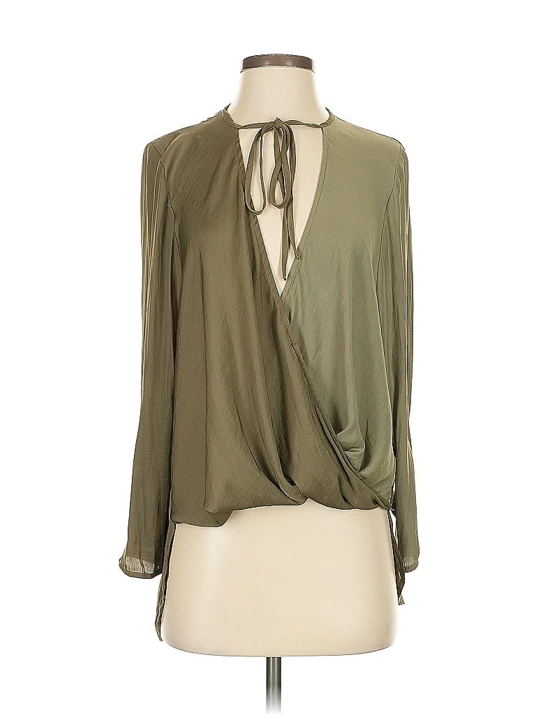Pre-owned Silence And Noise Long Sleeve Blouse In Green