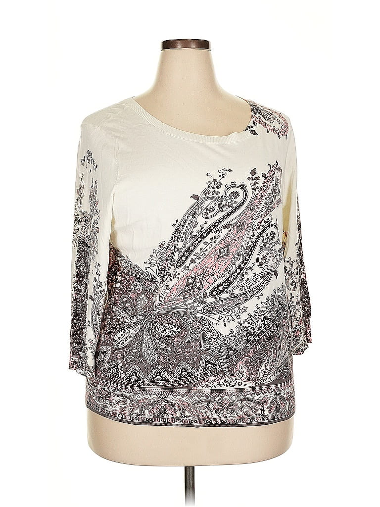 Talbots Paisley Ivory 3/4 Sleeve T-Shirt Size 2X - photo 1