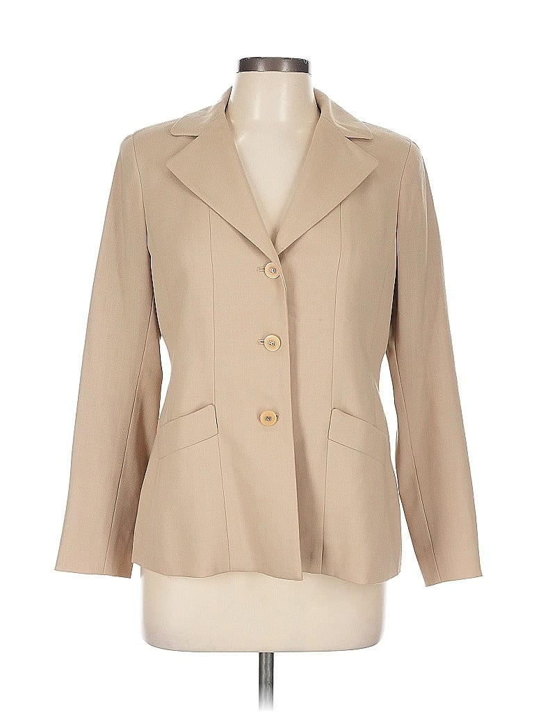 Pre-owned Doncaster Collection Wool Blazer Jacket In Brown