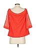 Tibi 100% Cotton Orange 3/4 Sleeve Blouse Size 2 - photo 2