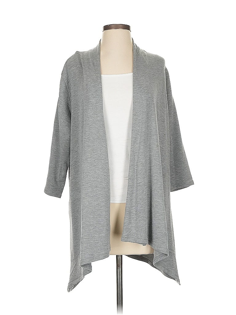 Pre-owned Caroline Rose Cardigan Sweater In Gray