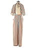 JANE HUDSON 100% Polyester Stripes Tan Jumpsuit Size XS - photo 2