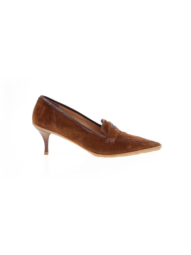 Chanel 100% Suede Solid Brown Heels Size 8 - photo 1