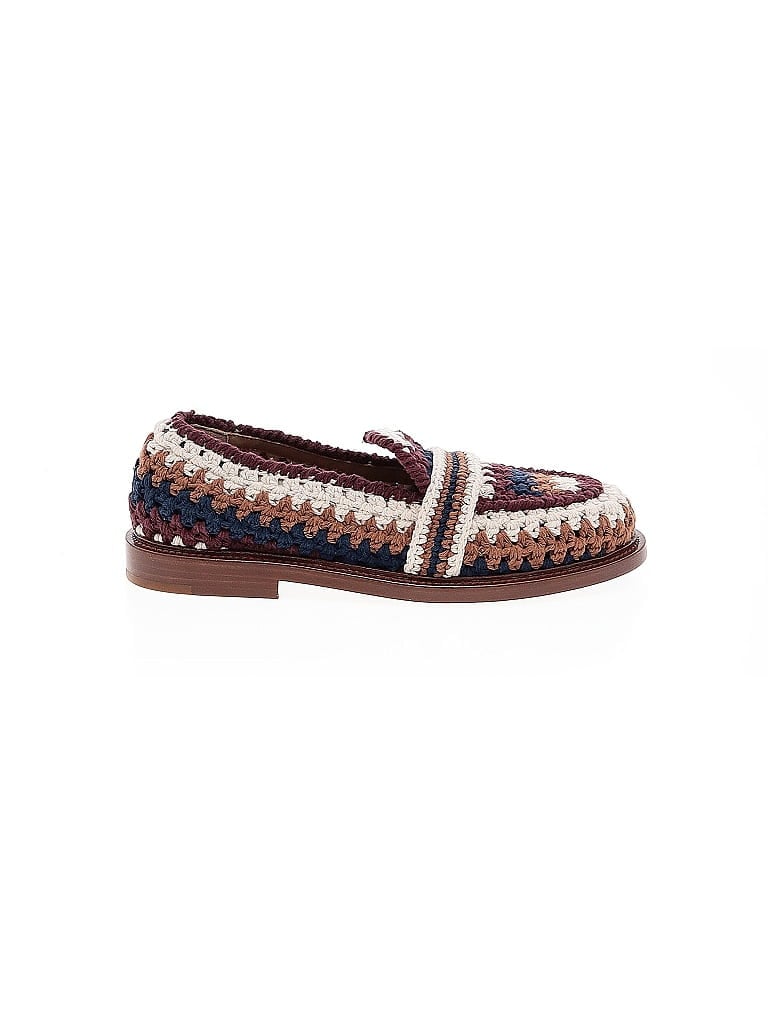 Chloé Tweed Burgundy Crochet Kayla Loafers Size EU 36 - photo 1