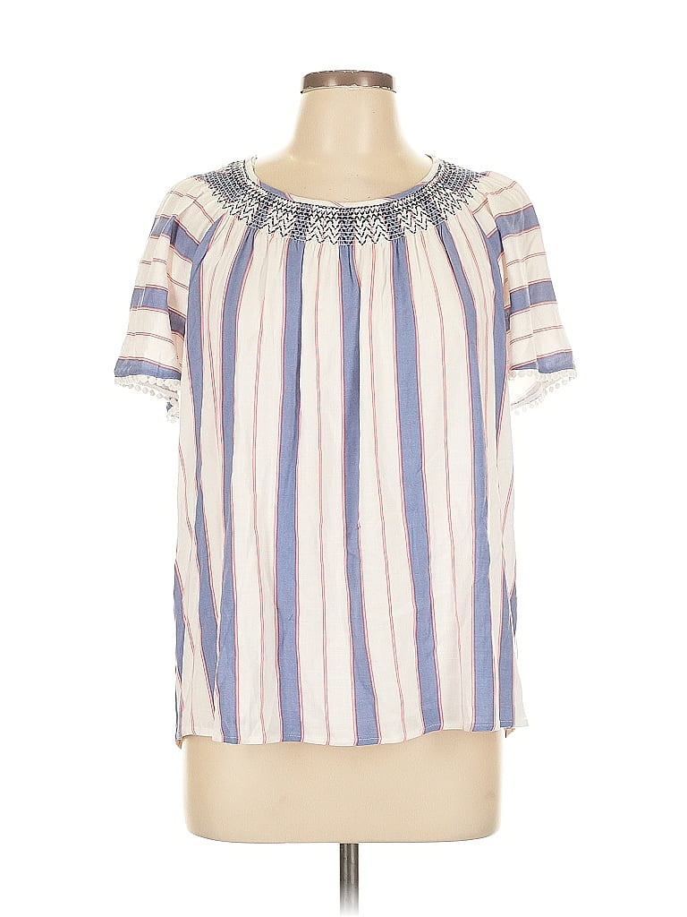 Daniel Rainn White Short Sleeve Blouse Size L - photo 1