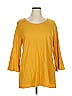 Style&Co 100% Cotton Yellow 3/4 Sleeve T-Shirt Size XL - photo 1