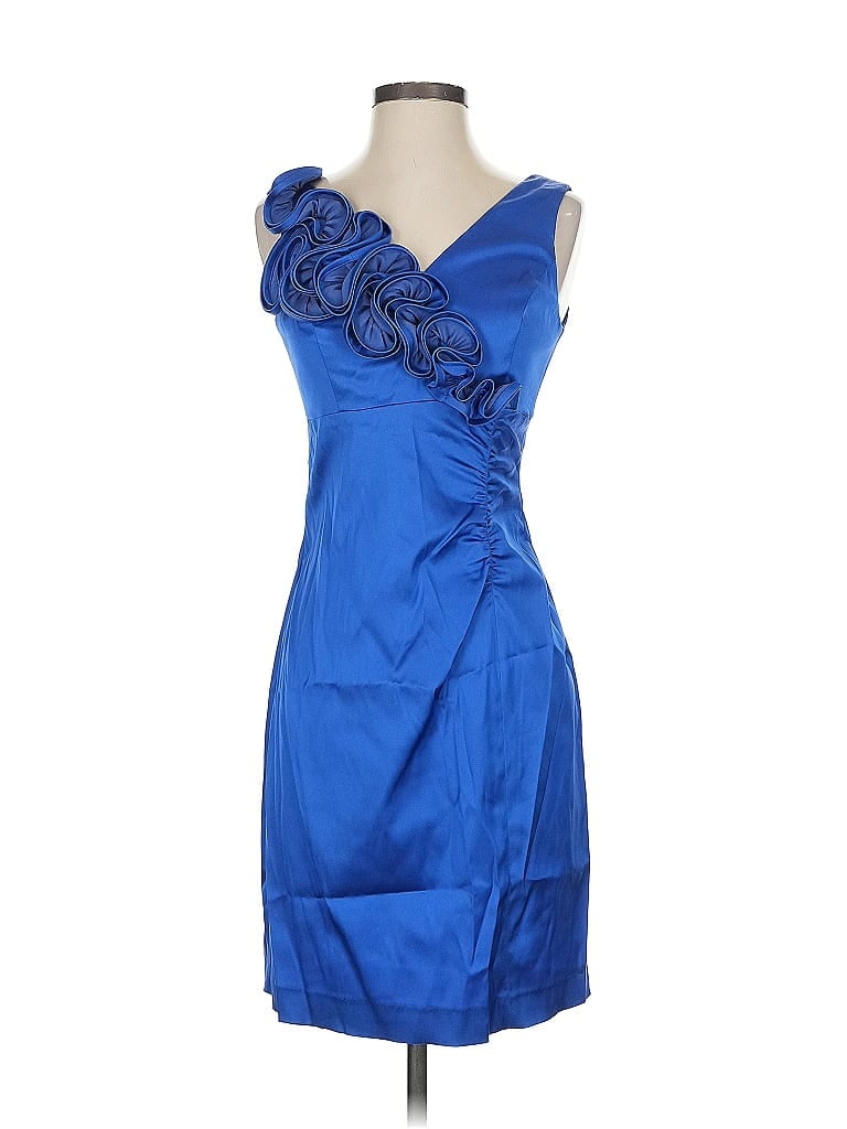 Donna Ricco 100% Polyester Blue Cocktail Dress Size 4 - photo 1