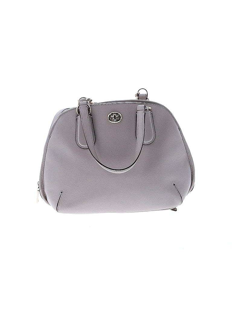 Coach 100% Leather Solid Gray Tan Leather Satchel One size - photo 1
