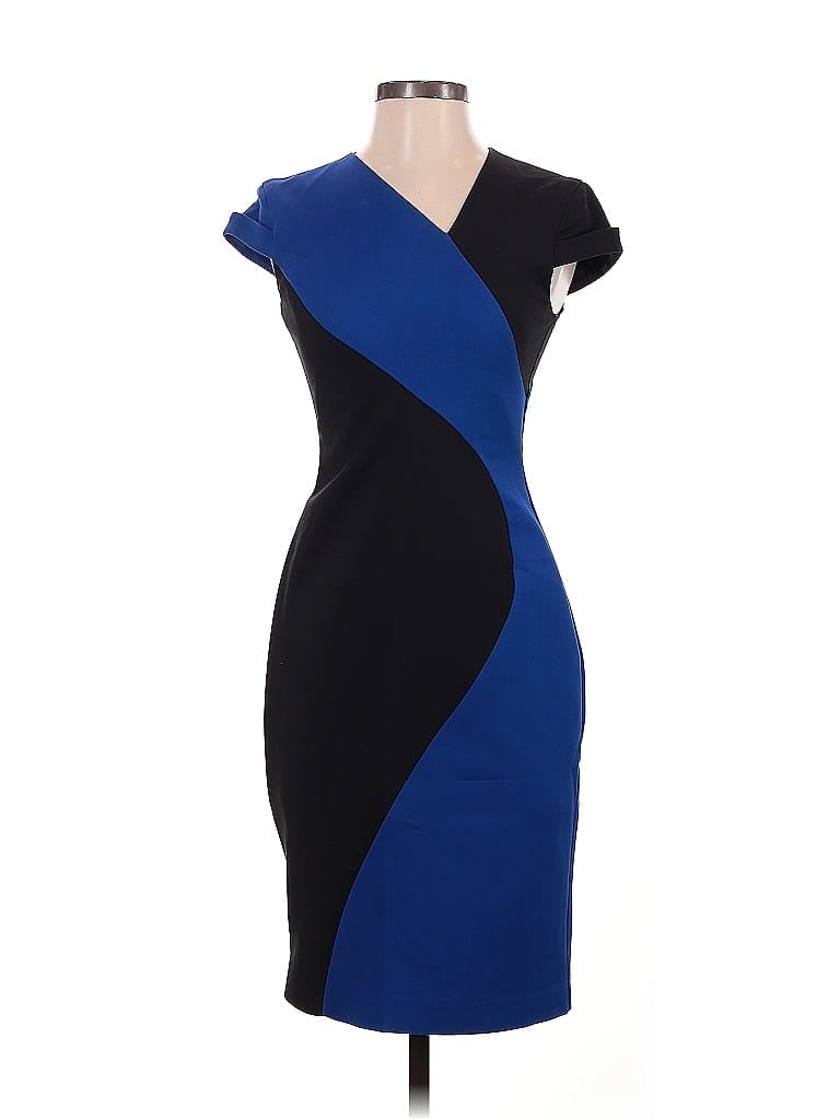 Black Halo Color Block Blue Black Cocktail Dress Size 2 - photo 1