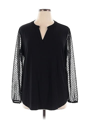 Black Label by Evan Picone Long Sleeve Blouse (view 1)