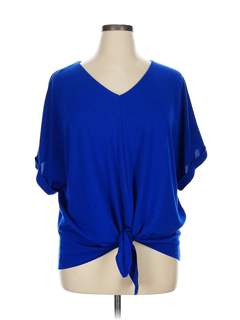 Umgee Blue Short Sleeve Top Size 1X - photo 1