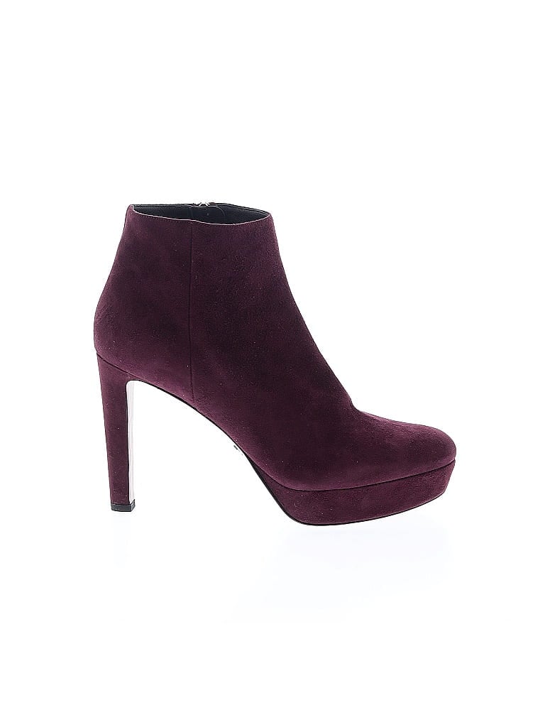 Prada 100% Suede Burgundy Ankle Boots Size EU 40 1/2 - photo 1