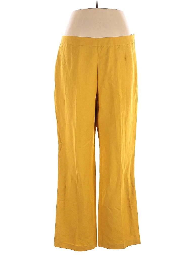 Kasper Yellow Casual Pants Size 16 - photo 1