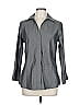 Foxcroft 100% Cotton Gray 3/4 Sleeve Blouse Size 10 - photo 1