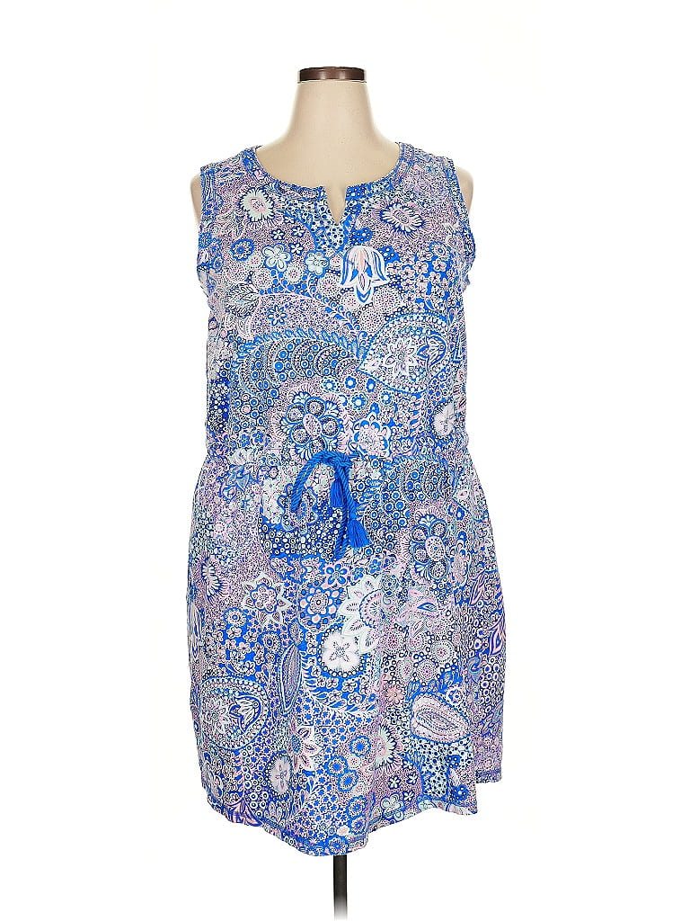 T by Talbots Paisley Blue Casual Dress Size 2X - photo 1