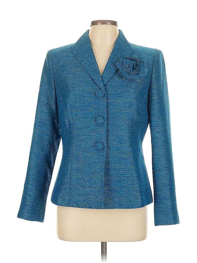 Le Suit 100% Polyester Teal Blazer Size 10 - photo 1