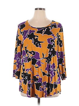 Jm Collection 3/4 Sleeve T Shirt