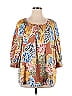 JM Collection Brown 3/4 Sleeve Blouse Size XL - photo 1