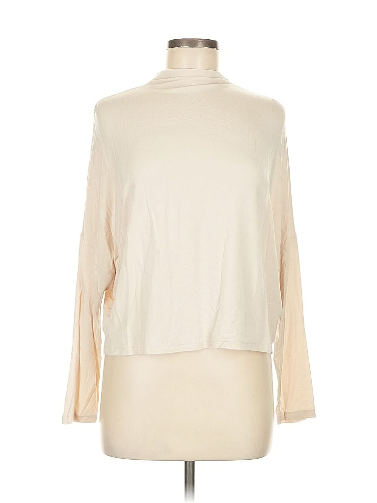 Pre-owned Express Long Sleeve Top Ivory Turtleneck Tops In White