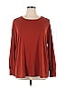 Susan Graver Burgundy Orange Long Sleeve Top Size 1X - photo 1