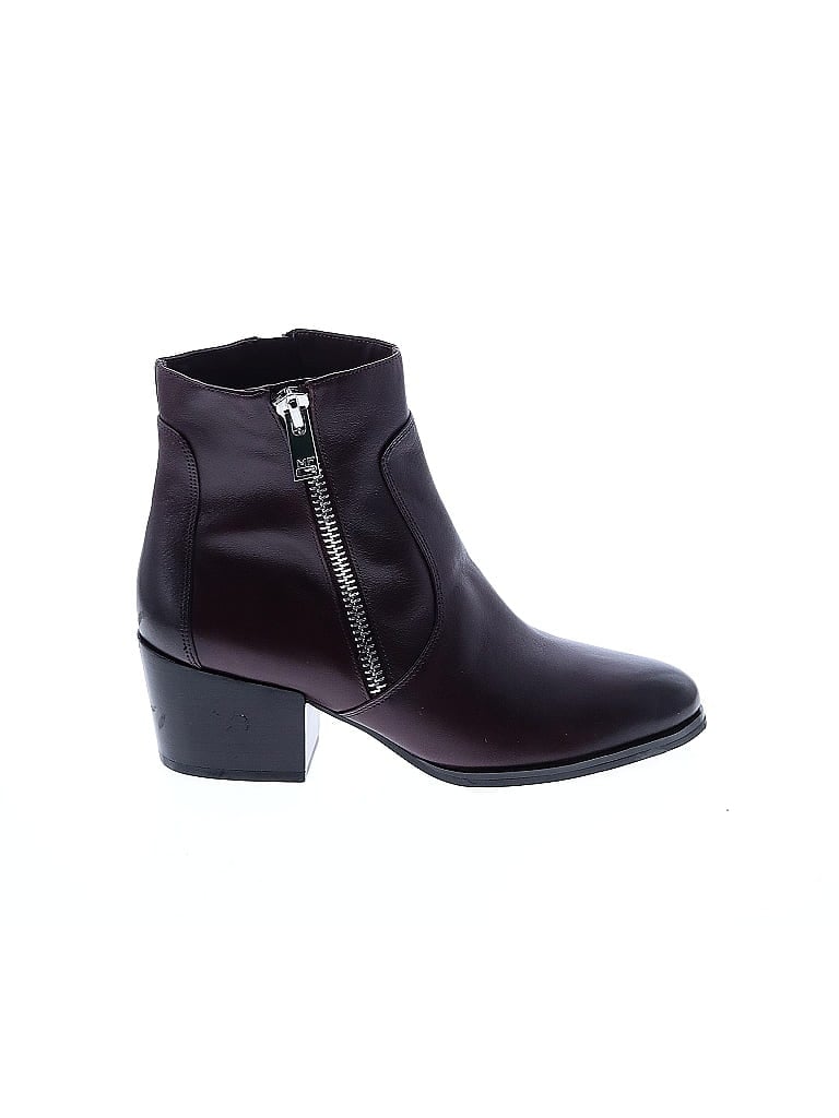 Marc Fisher Solid Burgundy Ankle Boots Size 8 1/2 - photo 1
