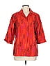 Chico's Design 100% Silk Red 3/4 Sleeve Silk Top Size M - photo 1