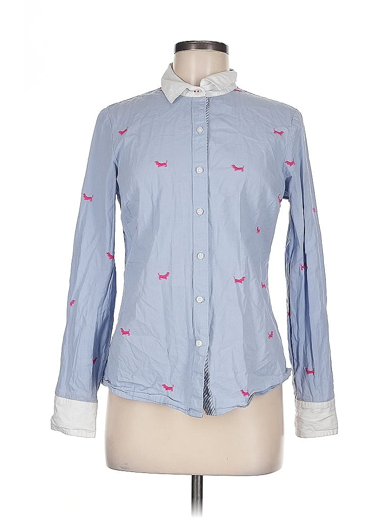 Tommy Hilfiger 100% Cotton Hearts Blue Long Sleeve Button-Down Shirt Size M - photo 1