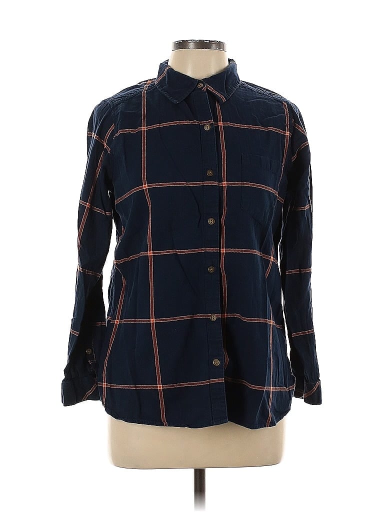 Pre-owned Sonoma Goods For Life Long Sleeve Button Down Shirt In Blue