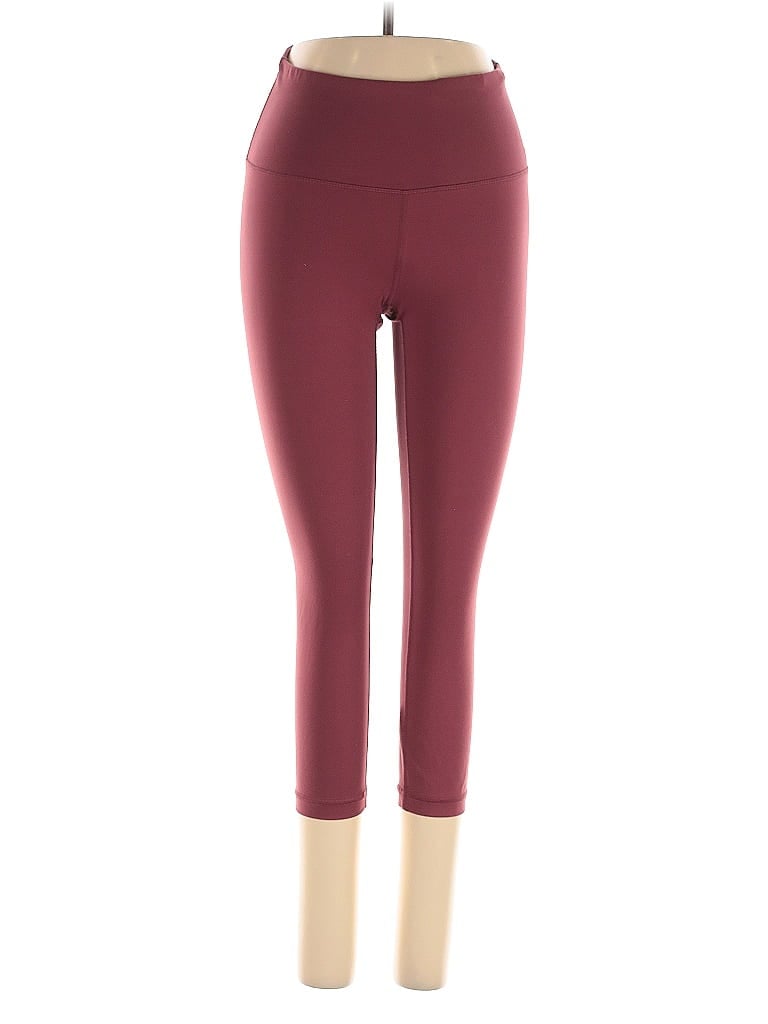 Pre-owned Yogalicious Active Pants In Burgundy