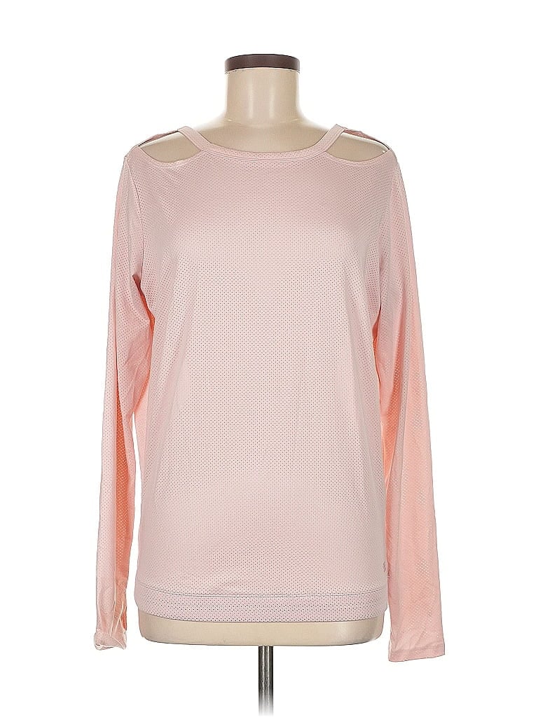 Pre-owned C&c California Long Sleeve Top Pink Boatneck Tops