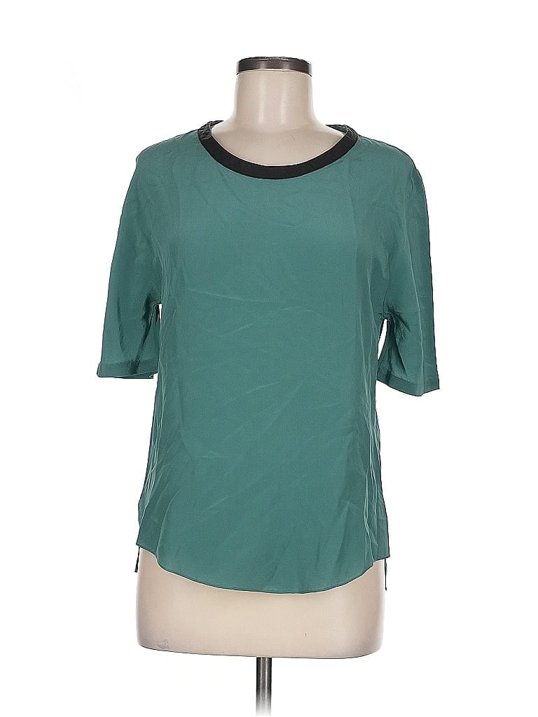 3.1 Phillip Lim 100% Silk Teal 3/4 Sleeve T-Shirt Size 6 - photo 1