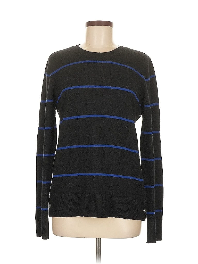 Equipment 100% Cashmere Stripes Black Cashmere Pullover Sweater Size L - photo 1