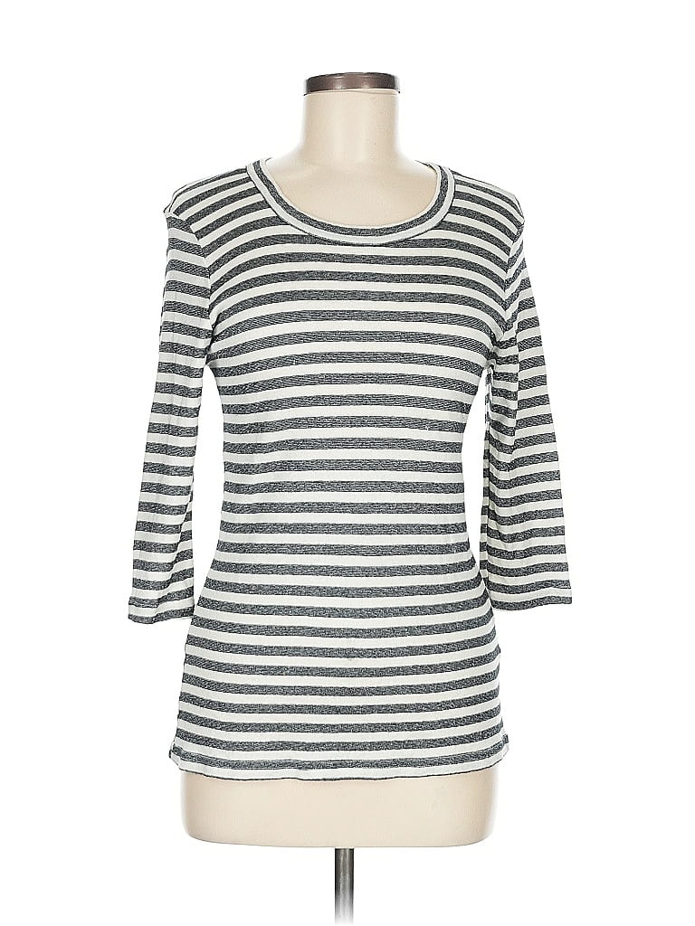 Michael Stars for Anthropologie Stripes Gray 3/4 Sleeve T-Shirt Size M - photo 1
