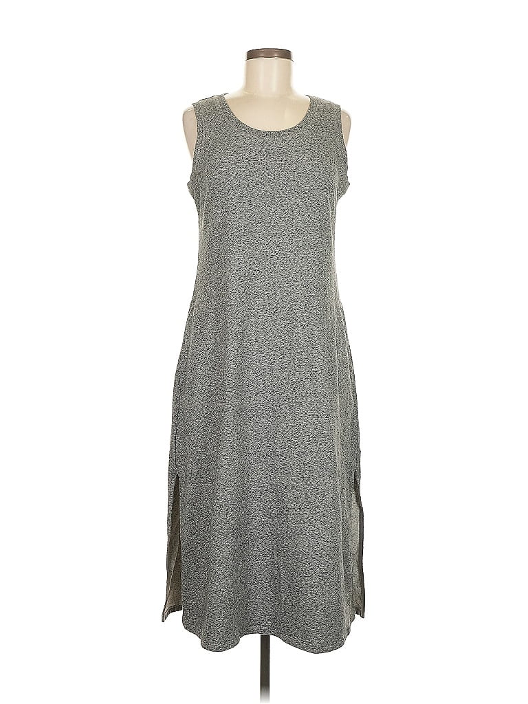 T by Talbots Solid Gray Casual Dress Size M - photo 1