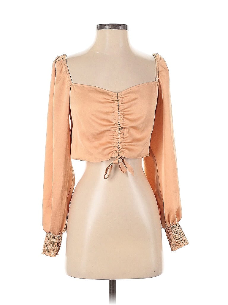 Pre-owned Resa Long Sleeve Blouse In Brown