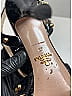 Prada 100% Leather Black Leather Studded Heels Size EU 37 - photo 10
