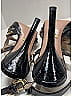 Prada 100% Leather Black Leather Studded Heels Size EU 37 - photo 3