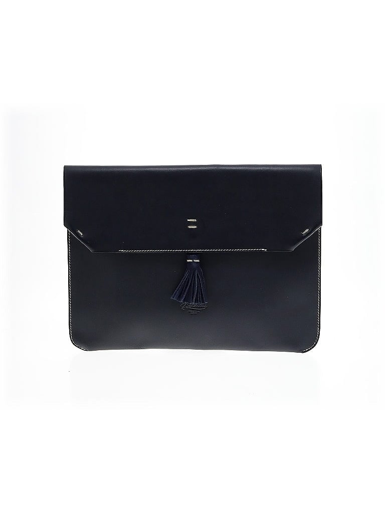 Baldinini 100% Leather Black Blue Leather Clutch One size - photo 1
