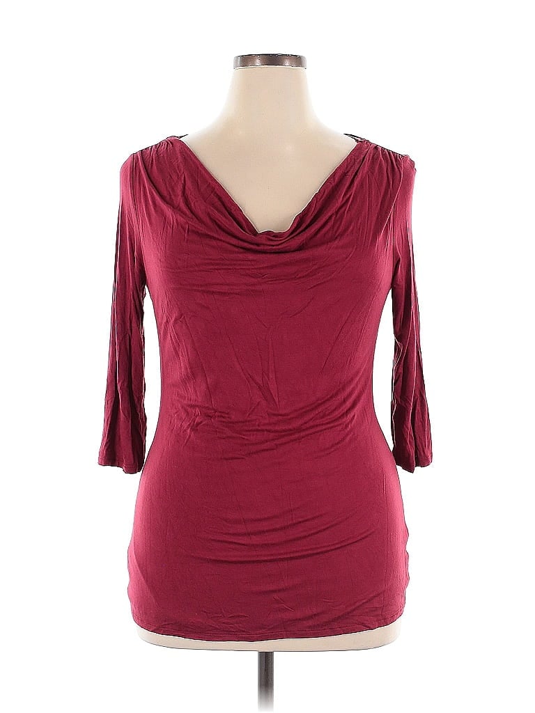 Studio Y Burgundy 3/4 Sleeve T-Shirt Size XL - photo 1