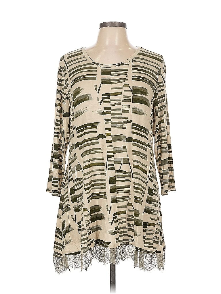 LOGO by Lori Goldstein Green 3/4 Sleeve Blouse Size L - photo 1