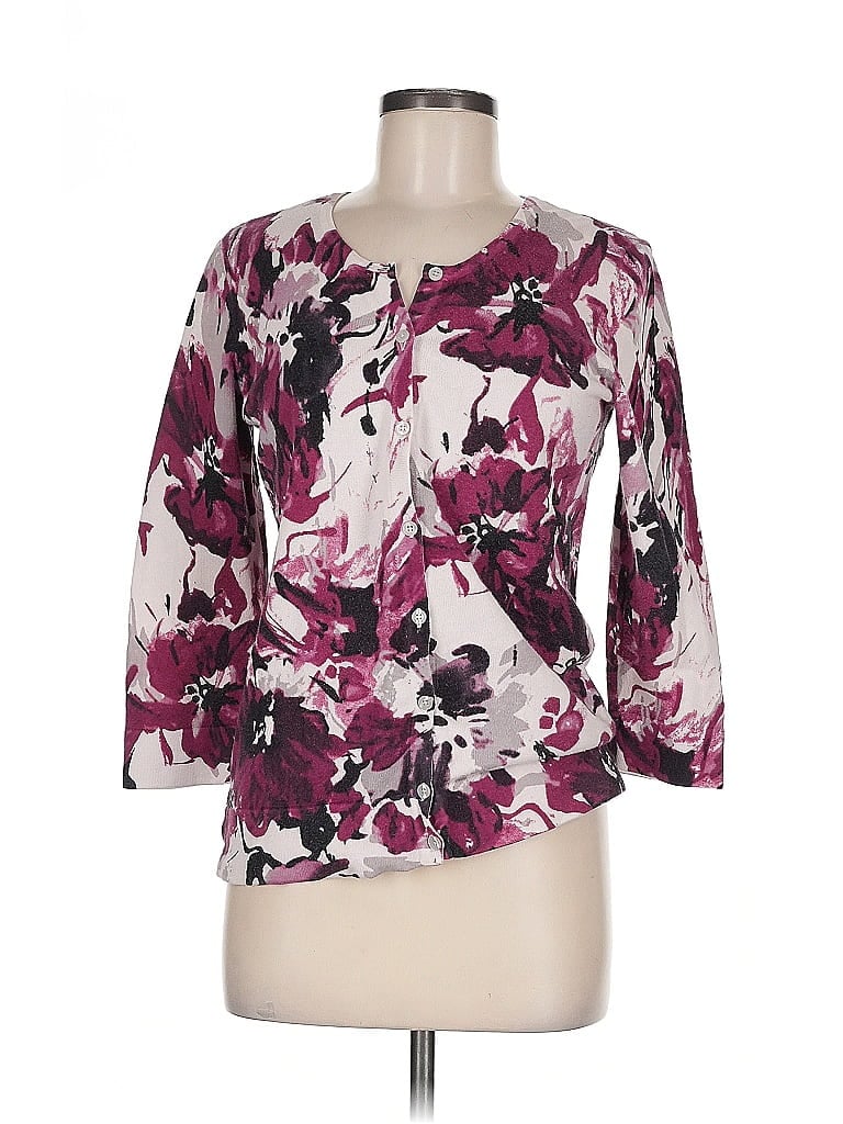 Ann Taylor Factory 100% Cotton Purple 3/4 Sleeve Blouse Size M - photo 1