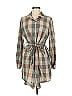 Mystree 100% Cotton Plaid Tan Casual Dress Size M - photo 1