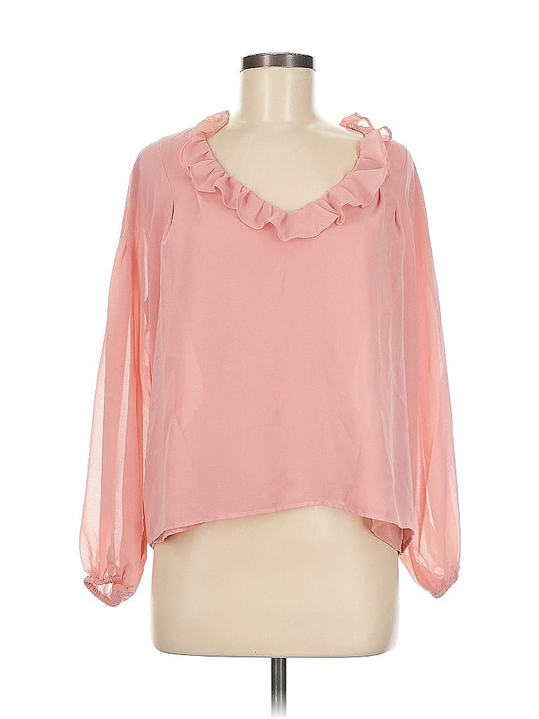 Pre-owned 1.state Long Sleeve Blouse In Pink