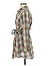 Mystree 100% Cotton Plaid Tan Casual Dress Size M - photo 5