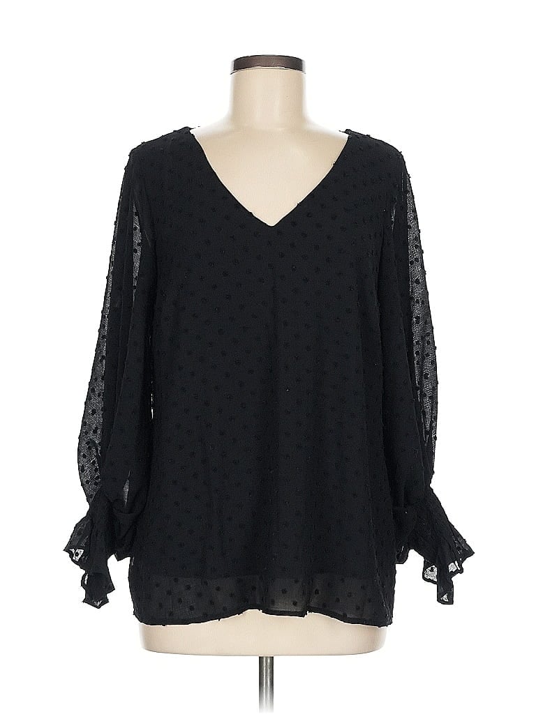 Vince Camuto 100% Polyester Black 3/4 Sleeve T-Shirt Size M - photo 1