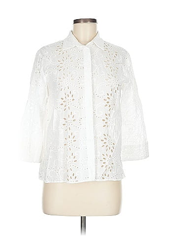 Zara 3/4 Sleeve Button-Down Shirt (view 1)