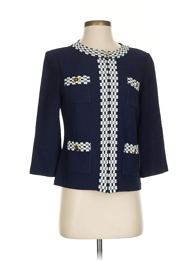 St. John Collection Blue Wool Cardigan Size 4 - photo 1