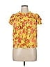 Rose + Olive 100% Rayon Yellow Short Sleeve Blouse Size XL - photo 1