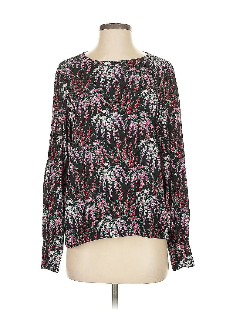 Pre-owned J.crew Factory Store Long Sleeve Blouse In Black